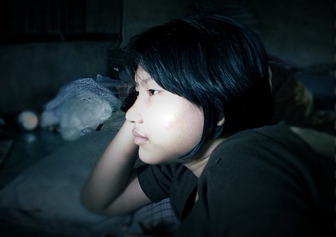 Niña, Persona, Rostro, Buscando