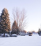 winter, bus, road