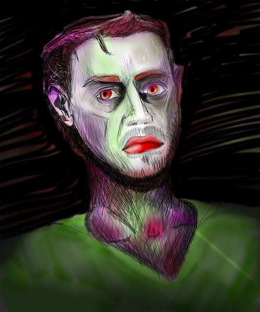 Free self portrait painting the framework illustration