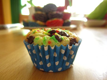 Mini-Muffin, Muffins, Bunt, Gebacken