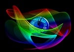 clock, wave, lines