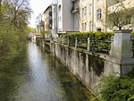 buildings, houses, retaining wall