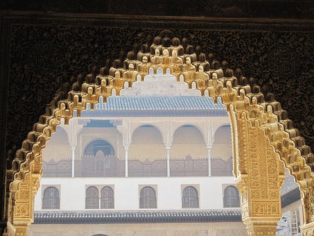 Alhambra, Spanien, Granada, Guld, Port