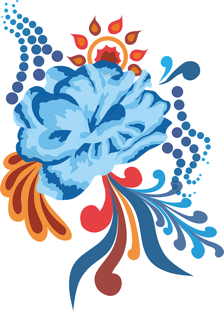 Free Flower Gzhel illustration and picture