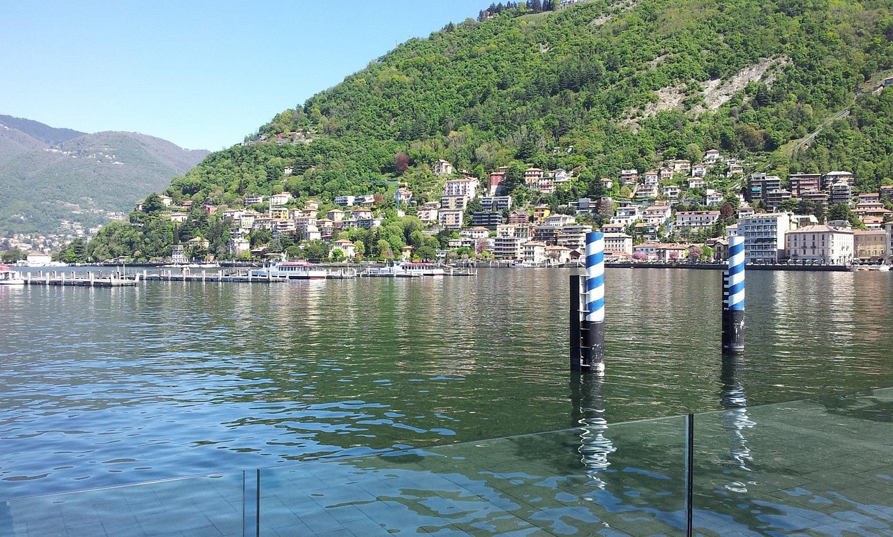 Still water on Lake Como at dawn