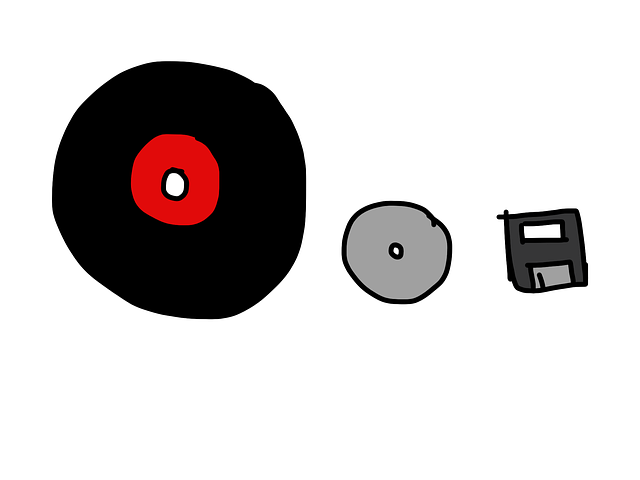 Free vinyl record cd diskette illustration