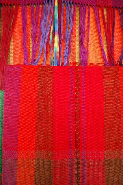 Rot, Schal, Plaid, Randbereich