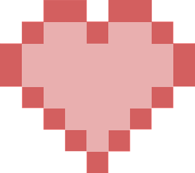 Pixel, Srdce, Růže, Růžový, Milovat