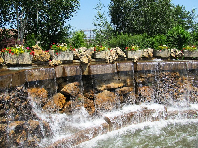 Vandfald, Oplevelsespark, Blomst, Vand