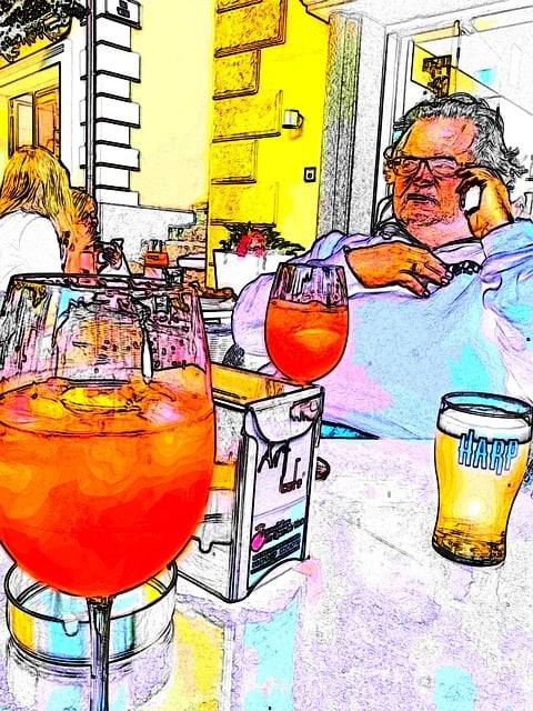 Free aperitif coffee still life illustration