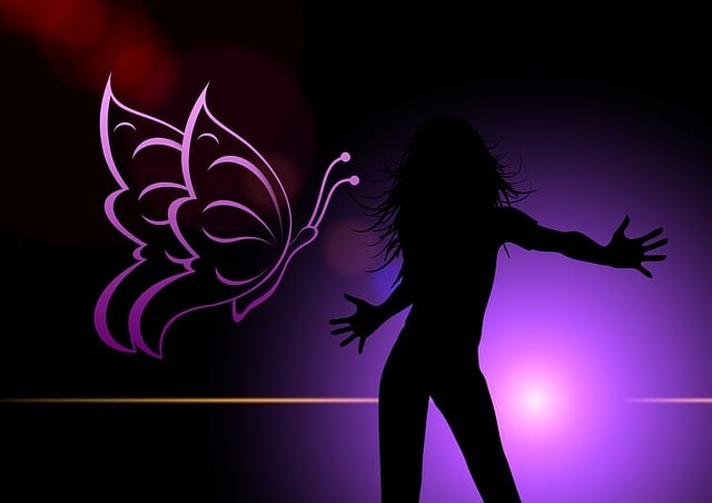 Free woman to dance disco illustration