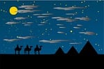 holy three kings, way from the orient, pyramids