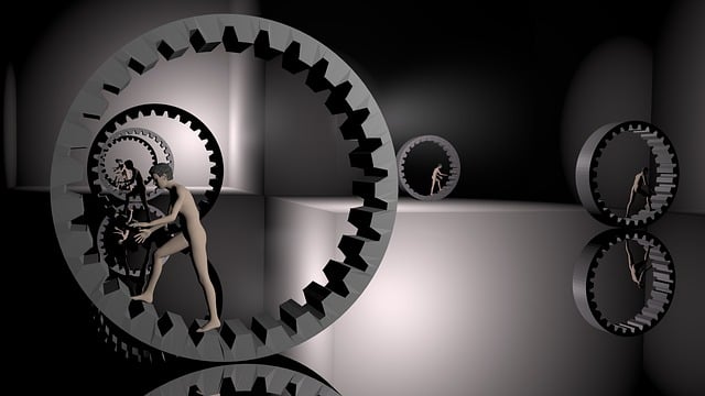 Free pinion gear man illustration