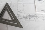 construction, plans, square