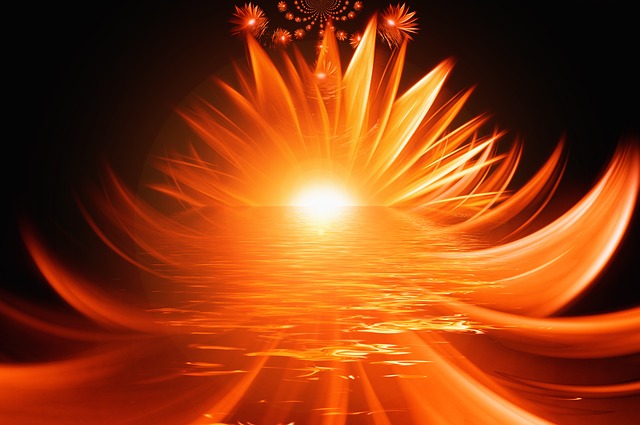 Free sunset flower abstract illustration