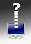 monitor, question mark, question