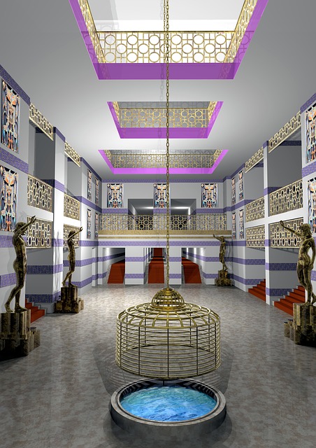 Free digital art architecture 3d illustration