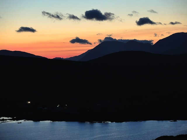 Connemara, Sonnenuntergang, See, Berge