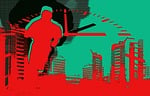 silhouette, city, big city