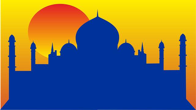 Free taj mahal orient sunset vector