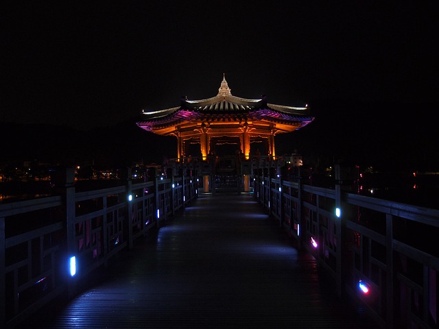 Andong, Wolryeong-Brücke, Nachtsicht