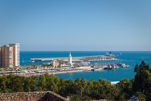 Málaga, Porta, Andaluzia, Espanha, Porto