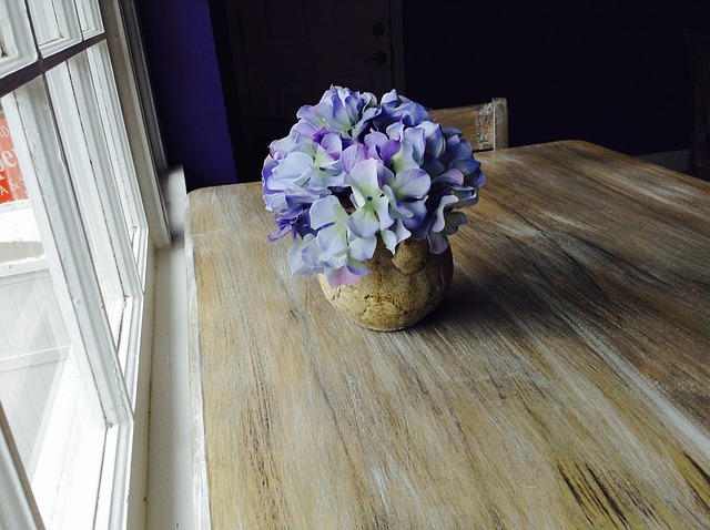 Hortensie, Blumen, Lila, Rustikal, Holz