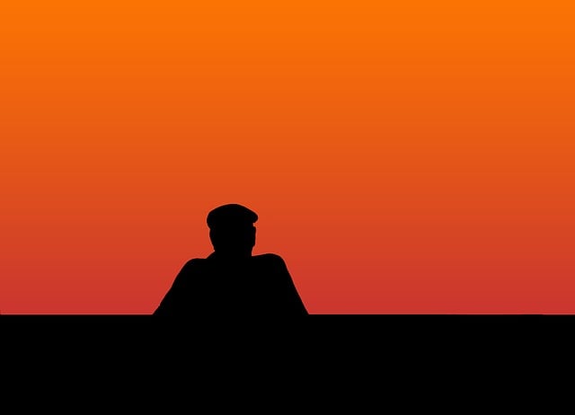 Free man silhouette the back illustration