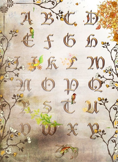 Free alphabet letters writing illustration