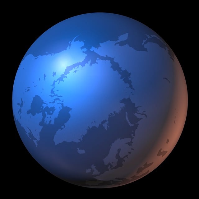 Free north pole map of the world map illustration