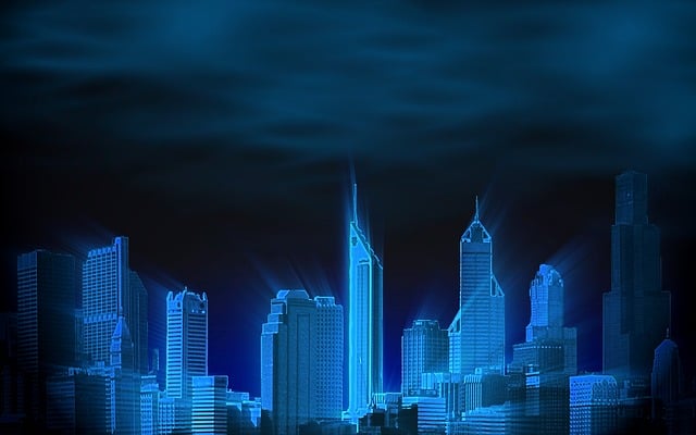 Free metropolis skyscraper houses illustration