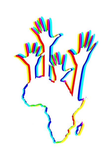 Free africa continent hands illustration