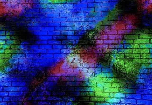 Free wall bricks painted illustration