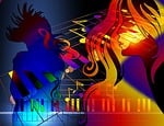 music, dance, treble clef