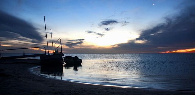 Free Boat Sunset photo and picture
