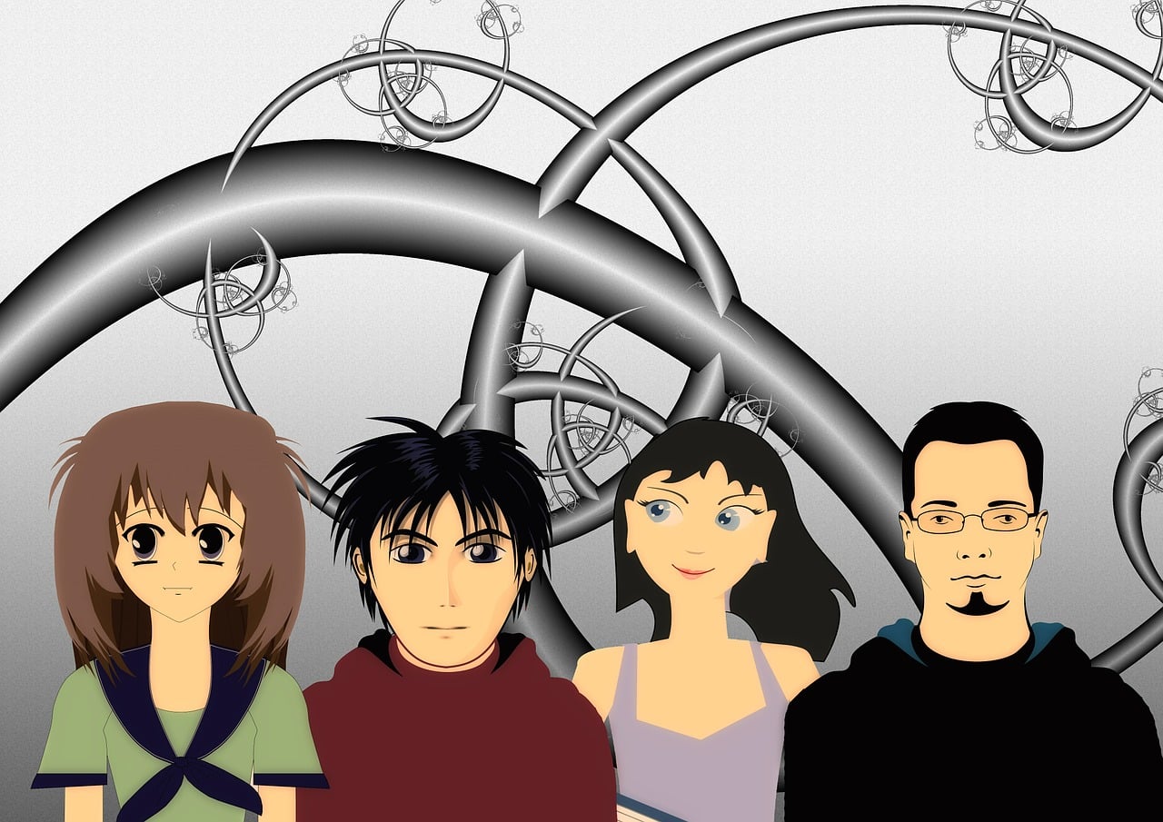 Free group team abstract illustration