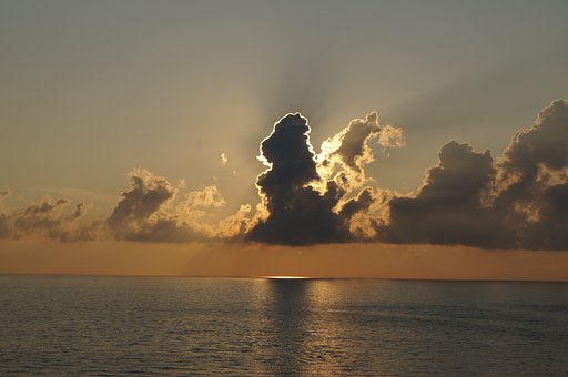 Solnedgang, Skyer, Sol, Romantisk, Natur