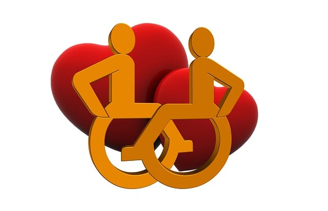 Free love with special needs handicap illustration