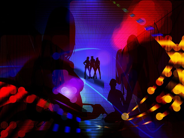 Free women light night illustration