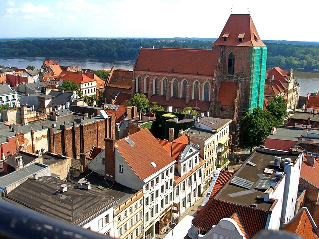 Toruń, Wisla, Panorama, Casas