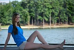 girl, sitting, happy