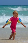girl, beach, sea