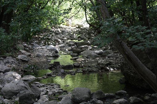 Water, Steen, Bomen, Rotsen, Zomer