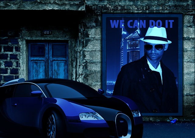Free automobile poster movie scene illustration