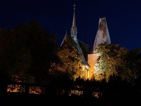 Kirche, Turm, Nacht, Berühmt, Alt