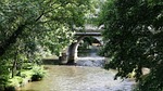 bridge, river, water