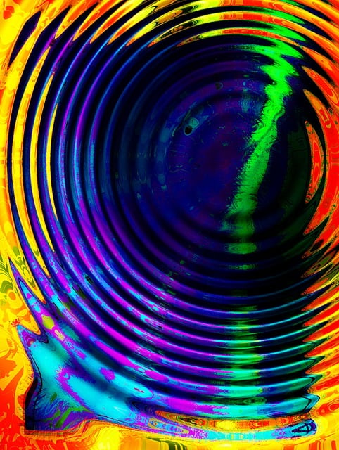 Free waves concentric circles illustration