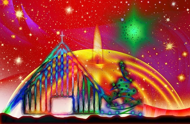Free advent stars barn illustration