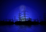 power poles, electricity, power station