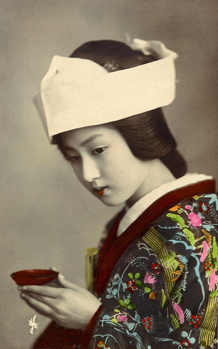 Geisha, Rétro, Millésime, Japonais, Asie